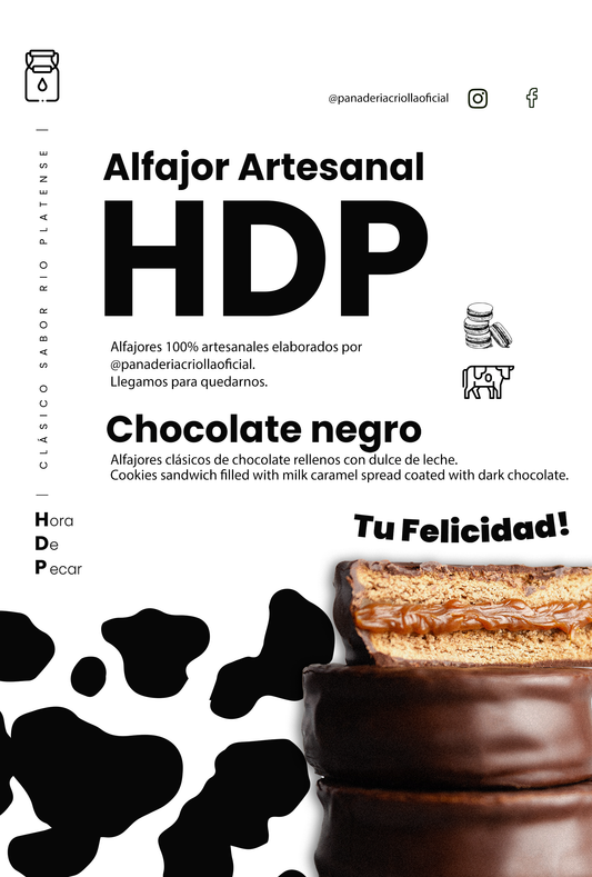 Alfajor artesanal HDP Chocolate X6